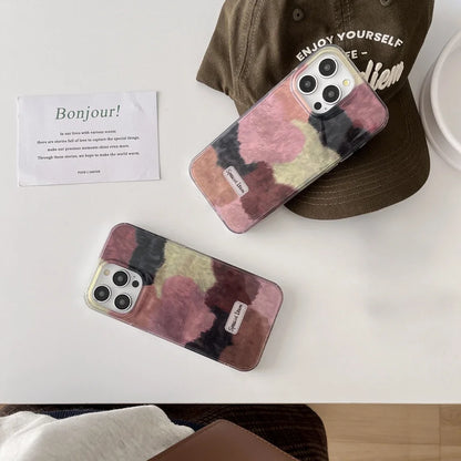 Multiple Color Collision Love Heart Matte Shockproof Protective Phone Case