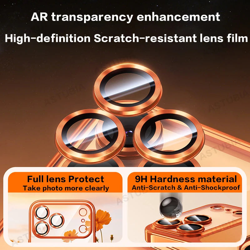 Luxury Plating TPU Orange Clear Phone Case