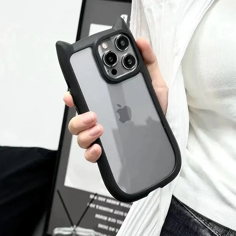 Cute Cat Ear Transparent Phone Case