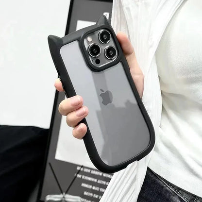 Cute Cat Ear Transparent Phone Case