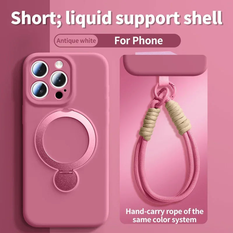 Liquid Silicone Bracket Magnetic Phone Case