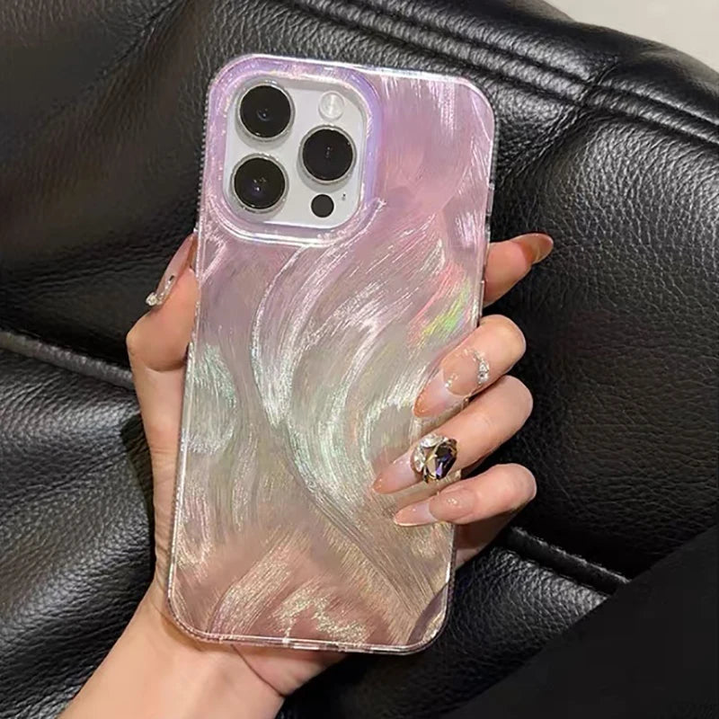 Fashion Laser Shell Pattern Gradient Color Phone Case