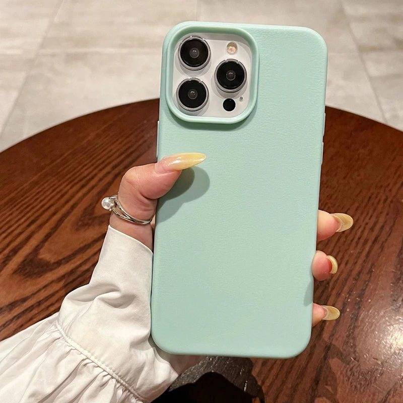 Fashion Silicone Litchi Lines Leather Case