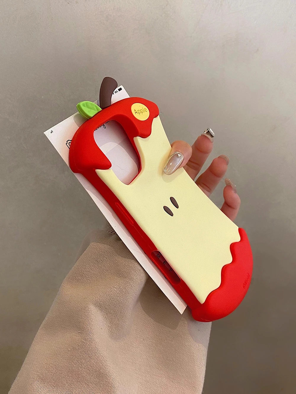 Funny Red Apple Core Cute Silicone Phone Case