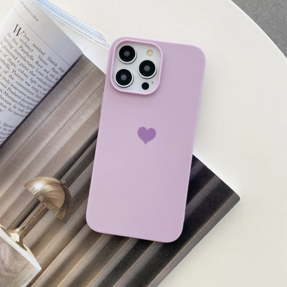Matte Candy Color Love Heart Silicone TPU Soft Phone Case