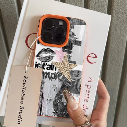 Stylish Phone Case Eiffel Tower Light Ball Lychee Texture Cover