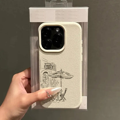 Phone Case Vintage Black Street Shop Design Non-slip Soft TPU Cover