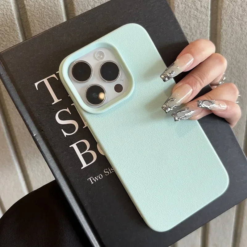 Luxury Matte Soft Leather Candy Phone Case