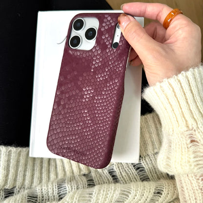 Luxury Chic Snake Skin Texture PU Leather Silicone Soft Phone Case