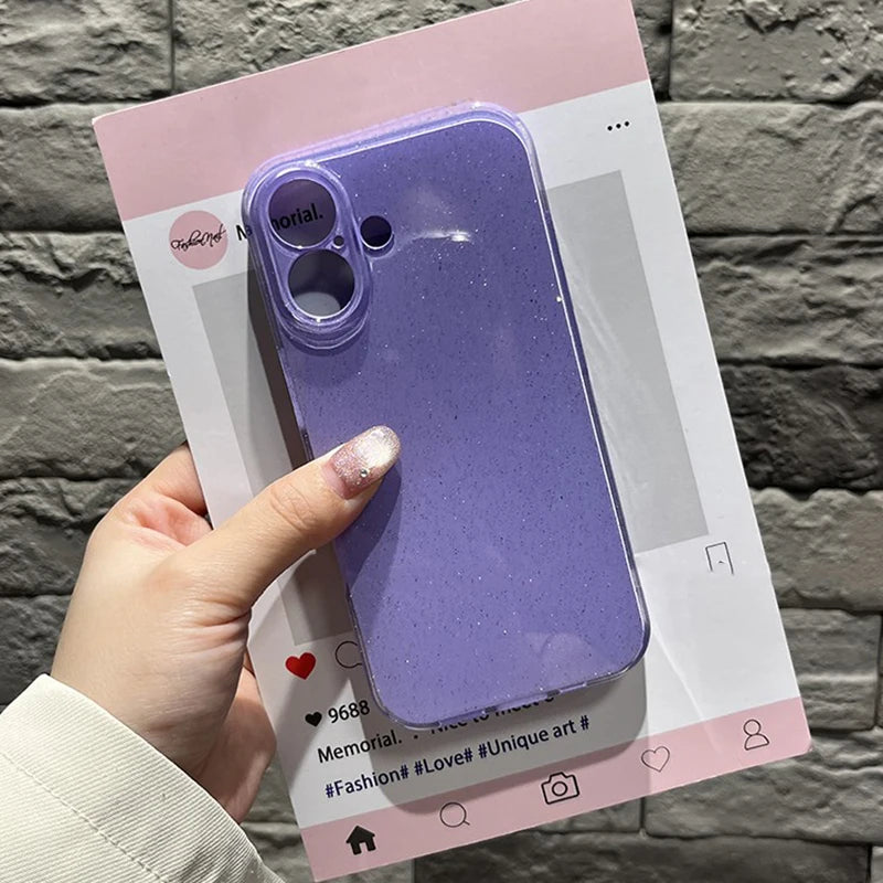 Fashion Purple Shine Glitter TPU Phone Case