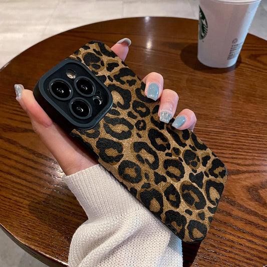 Fashion Gold Leopard Silicone Leather Case