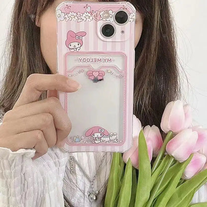 Kuromi Melody Card Holder Phone Case for iPhone