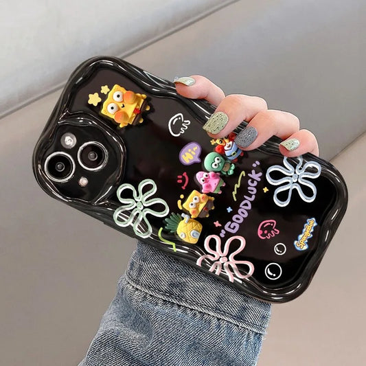 3D Patrick Star Toy Family Cartoon Wave TPU Soft Phone Case