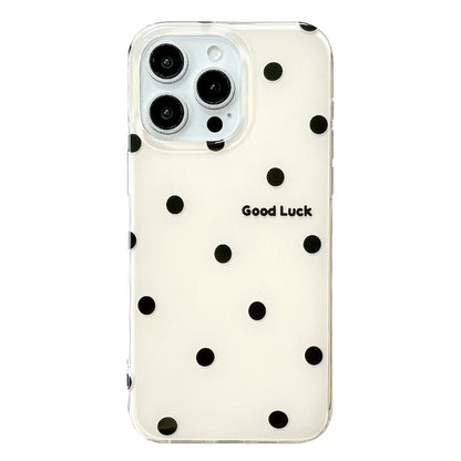 Fashion Black Love Heart Polka Dot Flowers Phone Case