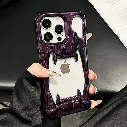 Luxury 3D Tiger Tooth Hollow Dissipate Heat Phone Case