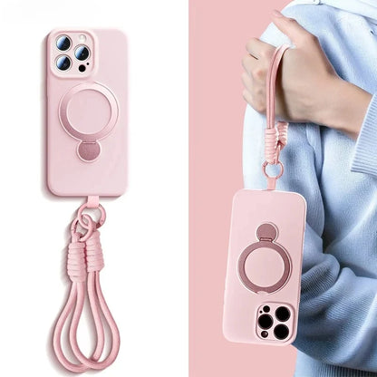 Liquid Silicone Bracket Magnetic Phone Case