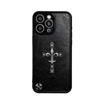 Luxurious Three-dimensional Cross Kroxin PU Leather Printed Grand Phone Case New