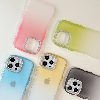 Simple Gradient Color Wave Edge Clear Phone Case