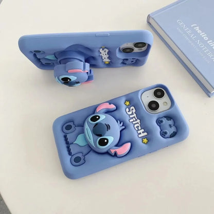 Cute Stitch Head Grip Tok Holder Silicon Soft Phone Case