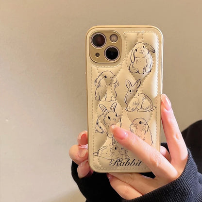 Lovely Rabbit Curve Shockproof Phone Case