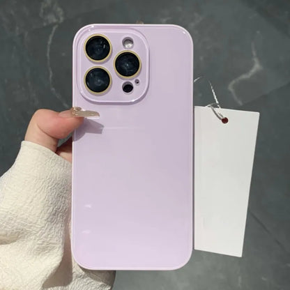 Luxury Hard Tempered Glass Glossy Phone Case