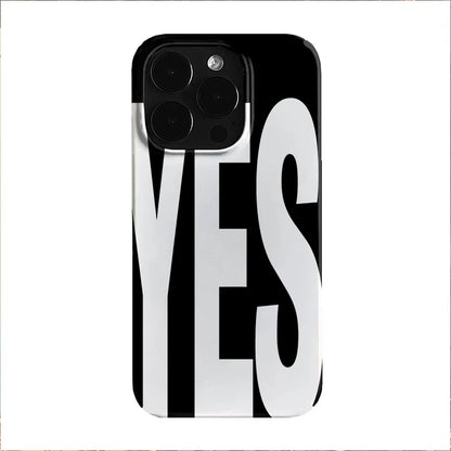 NO And YES Personalized Art Black And White Letters Phone Case