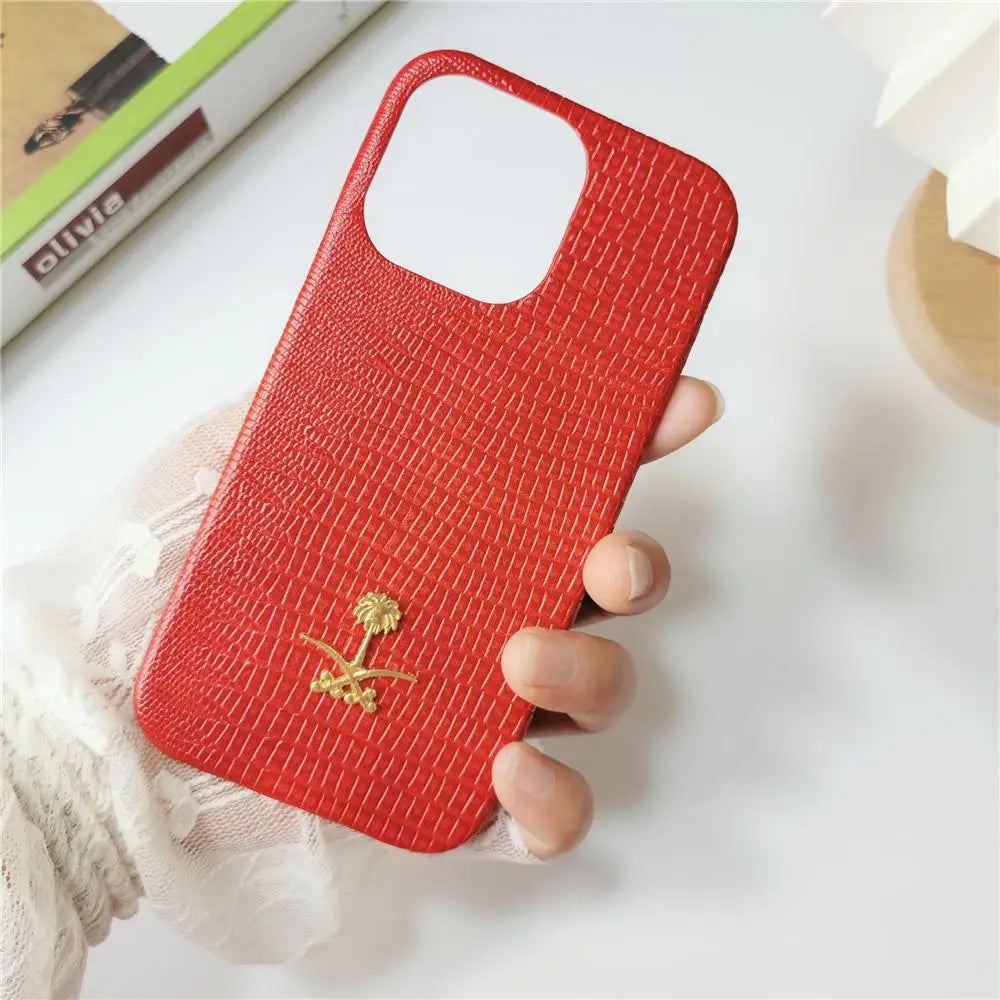 Lizard Pattern Leather iPhone Case