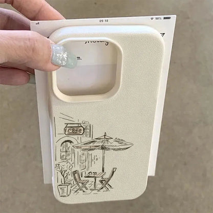 Phone Case Vintage Black Street Shop Design Non-slip Soft TPU Cover