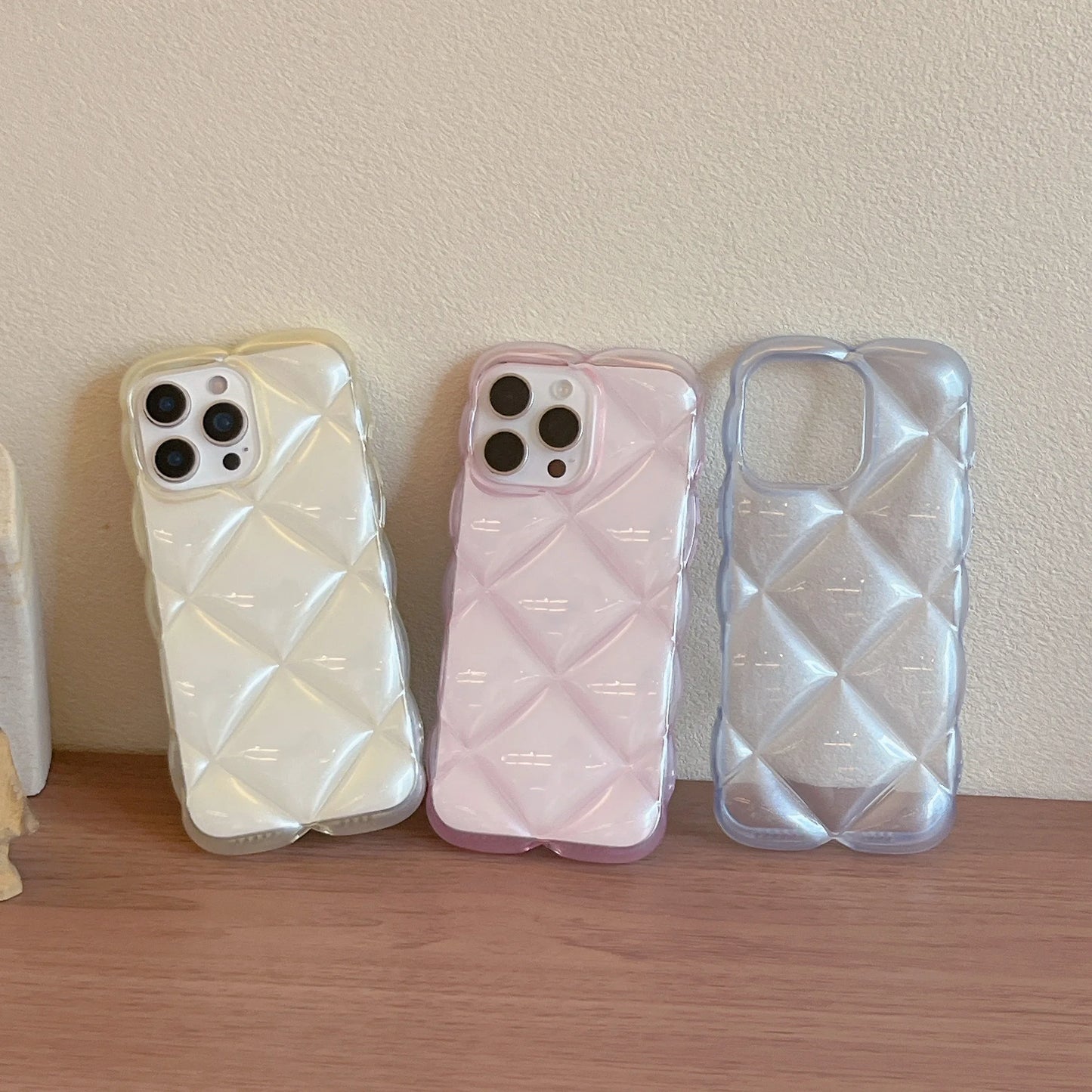 3D Diamond Pattern Rhombus Epoxy Resin Candy Phone Case