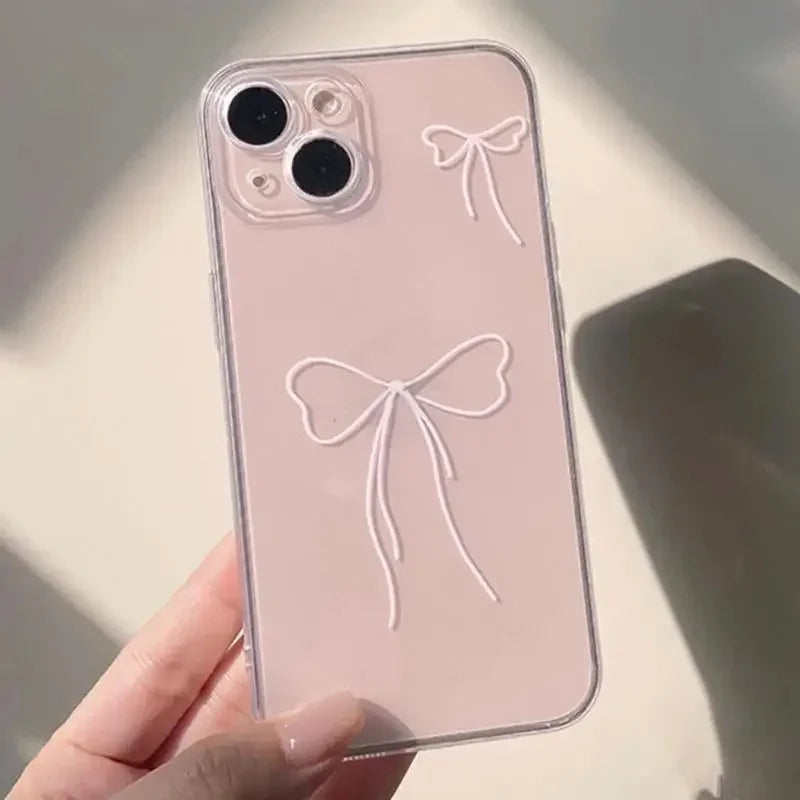 Cute Bow Love Cartoon Soft Silicone Phone Case
