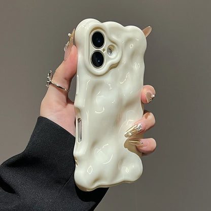 Ins Fashion White 3D Wave Texture Phone Case