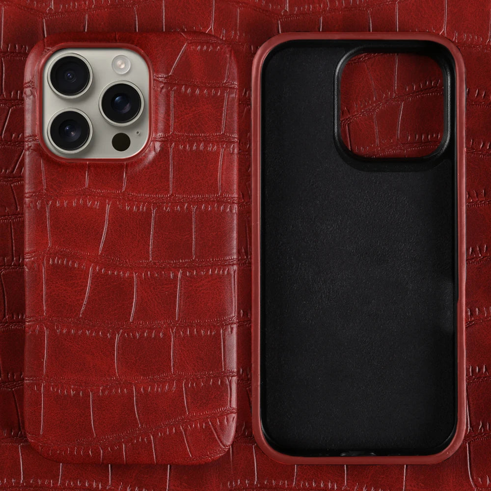 New Luxury Crocodile Leather Phone Case