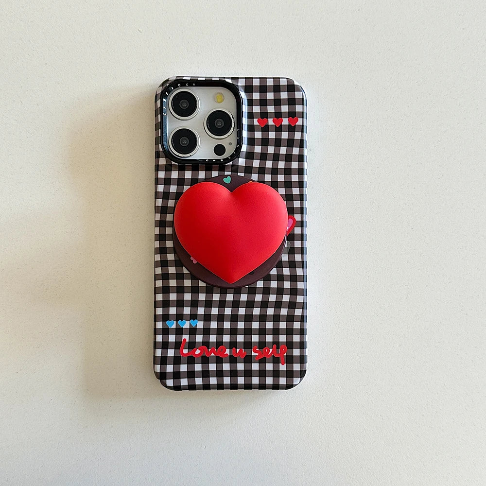 3D Cute Heart Magnetic Silicone Phone Case