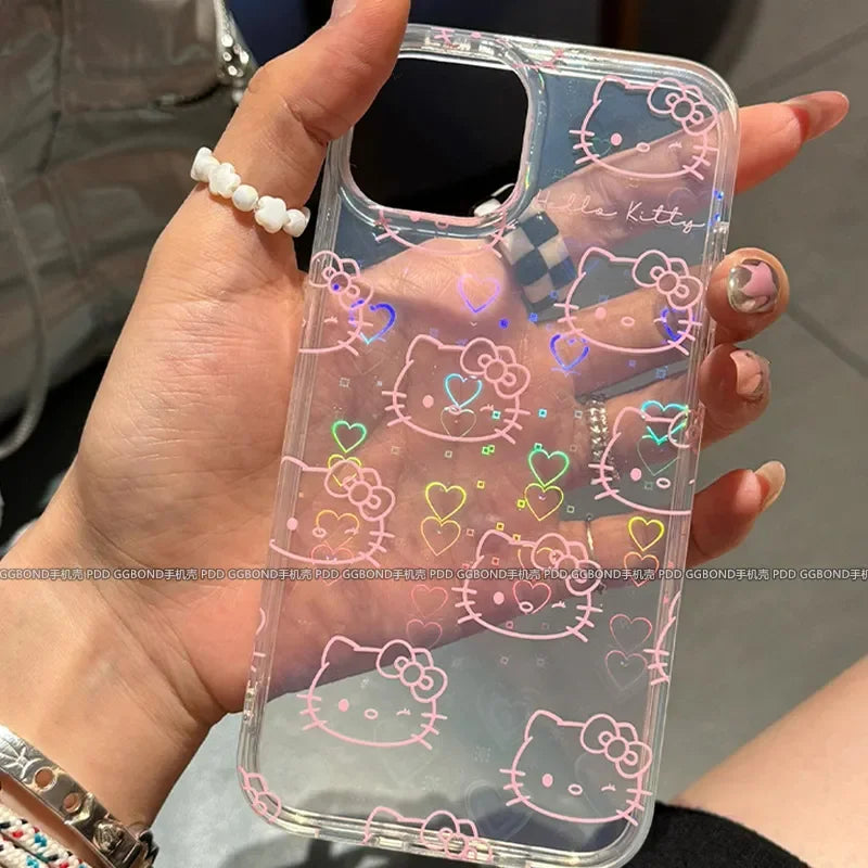 Full Screen Hello Kitty Kawaii Glitter Phone Case